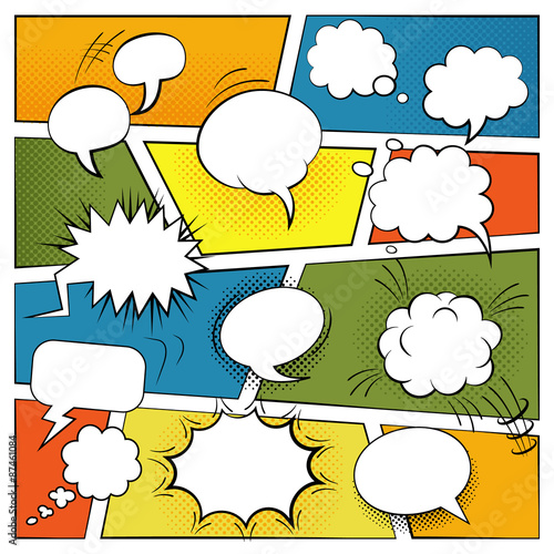  Blank Comic Bubbles Set