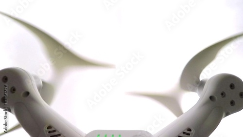 Drone quadrocopter take off with high resolution digital camera. New tool for aerial photo and video. 