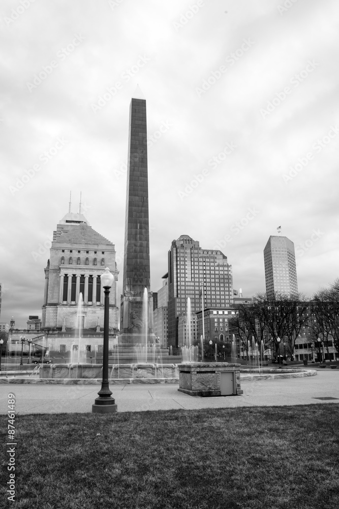 Indianapolis Indianna Downtown City Skyline War Memorial Park Fo