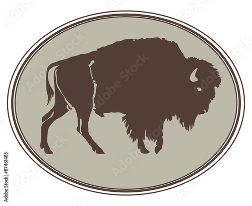uffalo. Hand-drawn illustration. Design for logo, t shirt, bag etc.