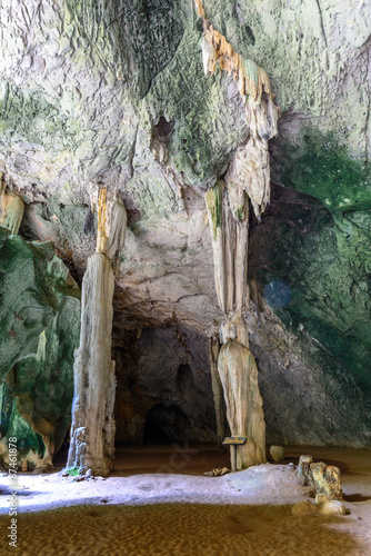 Limestone inside cave in deep forest at Prachuap Khiri Khan, Tha