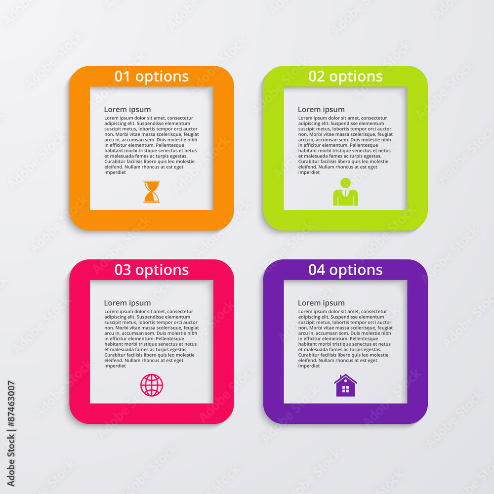Obraz premium Vector illustration infographics four options