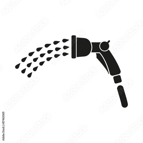 The spray gun icon. Irrigation and watering symbol. Flat