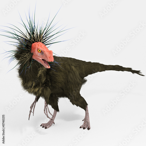 Fototapeta Naklejka Na Ścianę i Meble -  Ornitholestes (Dinosaur) - An illustration of the dinosaur Ornitholestes presented in a more contemporary scientific analysis of the animal.