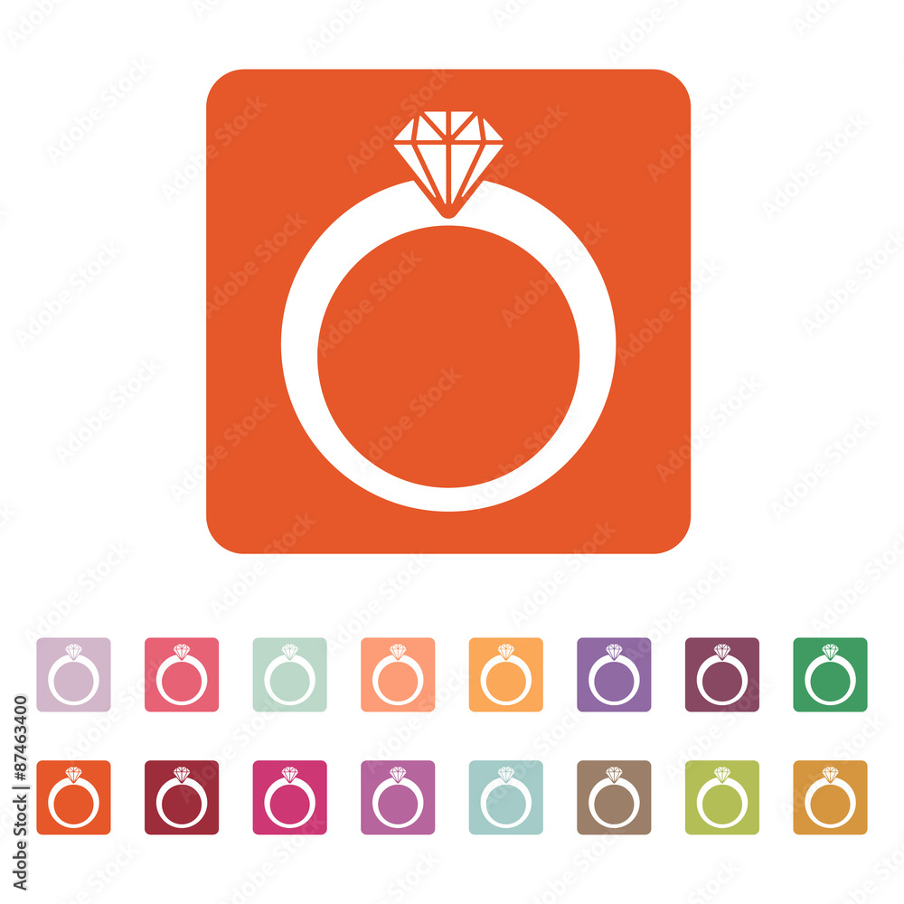The ring icon. Diamond and jewelry, wedding symbol. Flat The ring icon. Diamond and jewelry, wedding symbol. Flat