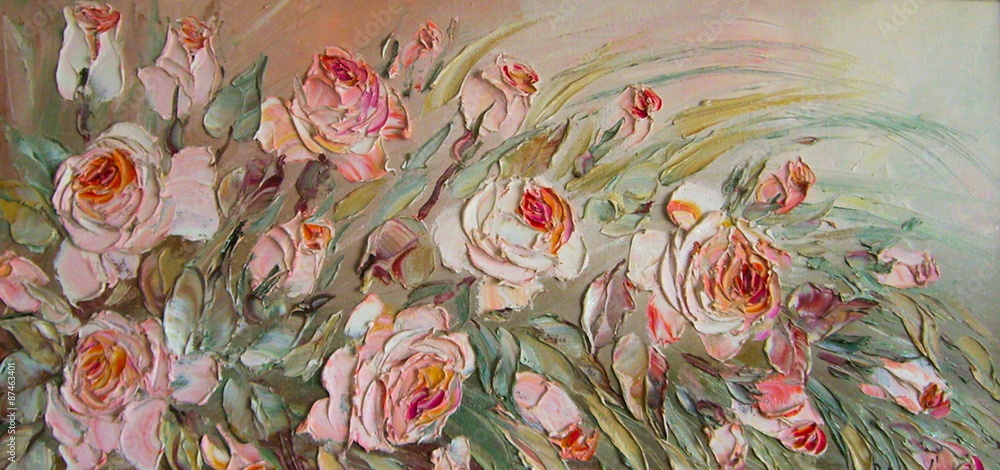 Obraz Oryginalny obraz olejny Róże