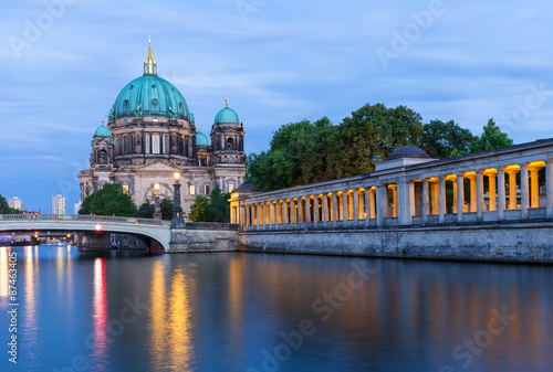 Photography Night scene with Berlin Cathedral on Museum Island, Germany