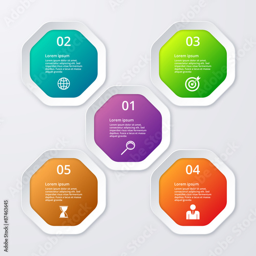 Vector illustration infographics of octagons