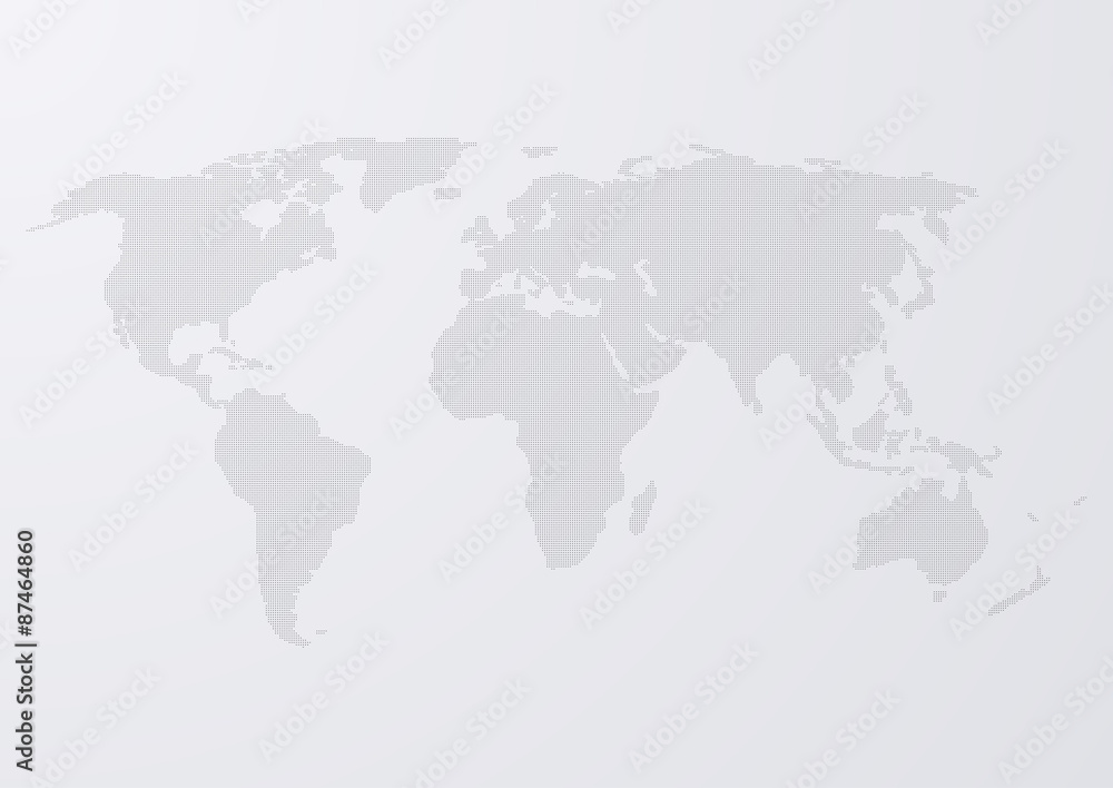 Vector illustration of a world map circles