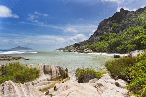 Granite Hills And Coral, La Digue, Seychelles