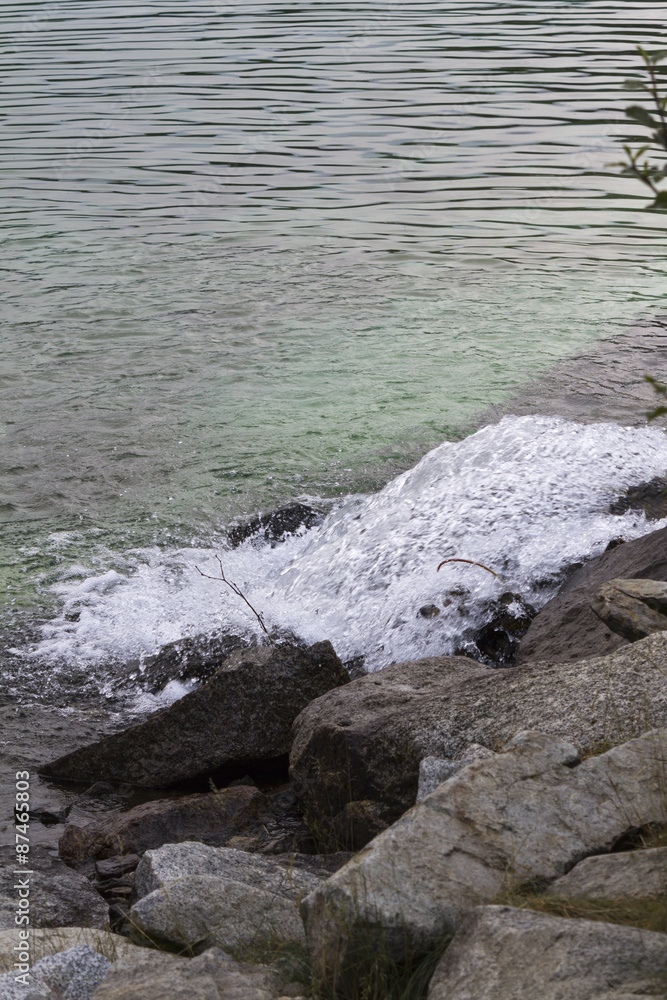 waterfall on lake waterfall on lake