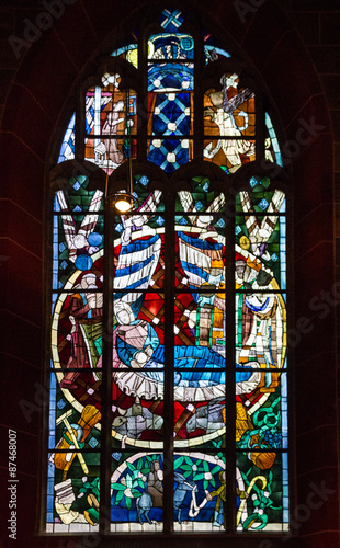 Bremen Cathedral. Window, interior of church, Germany