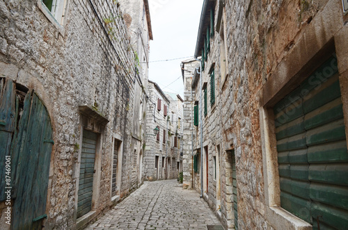 Fototapeta Naklejka Na Ścianę i Meble -  Historic streets of Stari Grad, Hvar island, Dalmatia