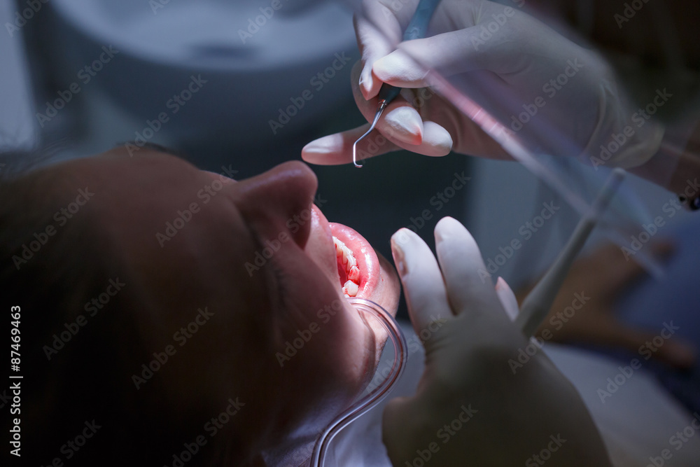 Woman at dentists office