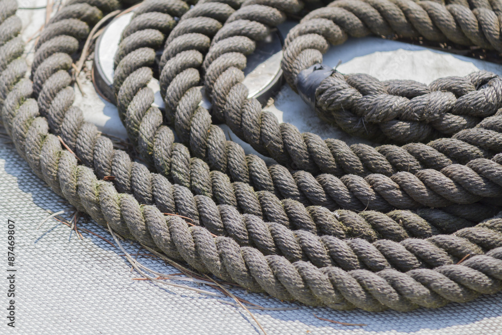 old rope on boat