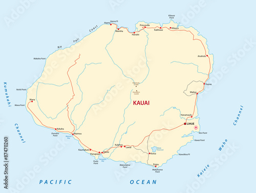 kauai road map photo