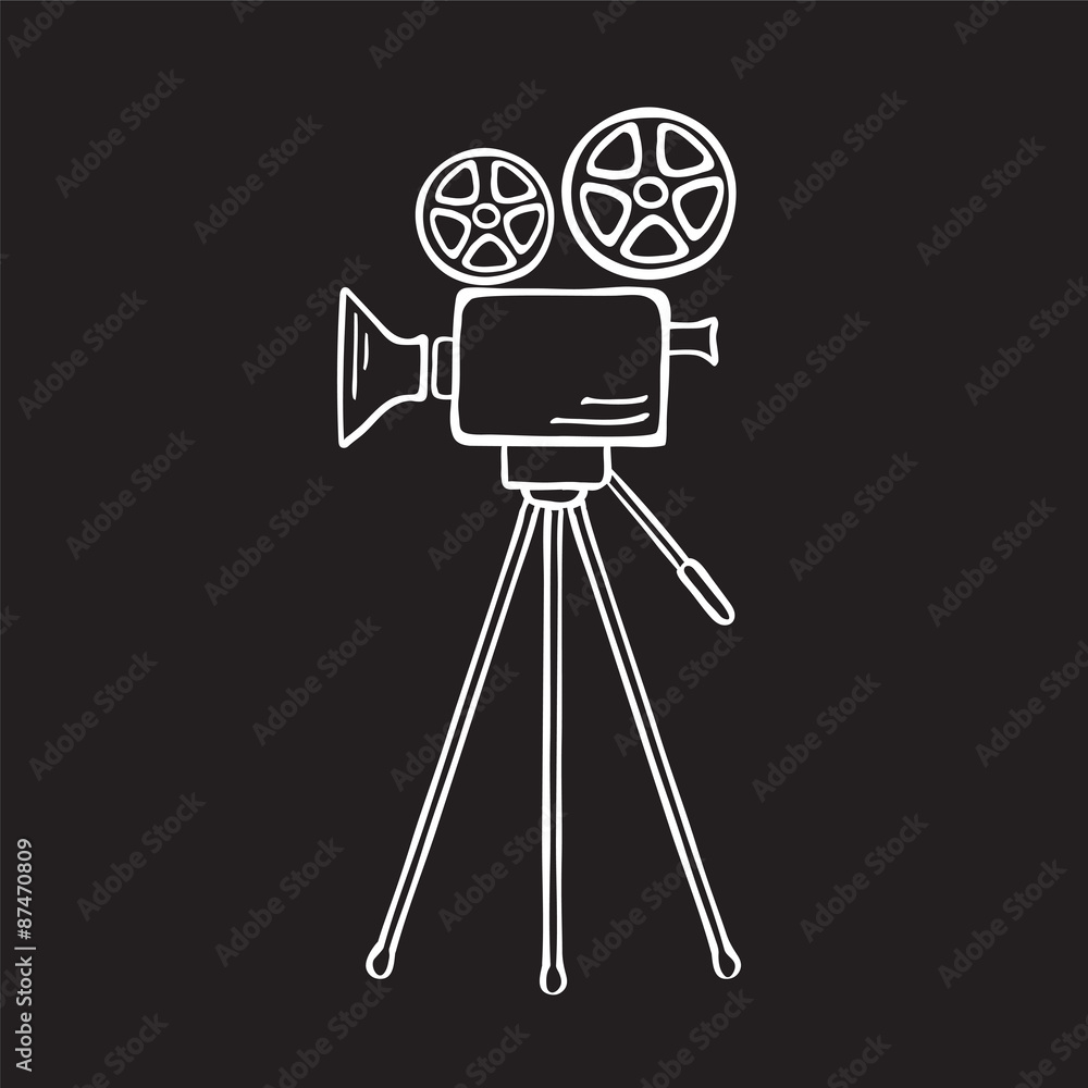 Movie camera vector sketch Movie camera vector sketch