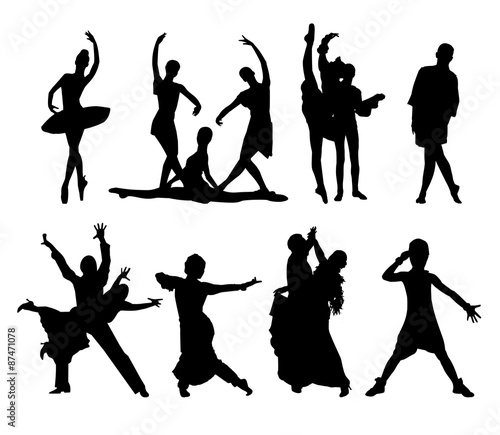 set of dancing people