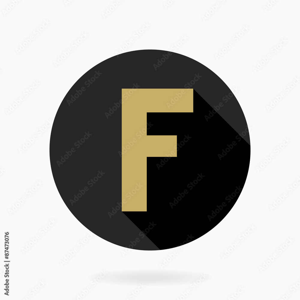 Fine Vector Flat Icon With Letter F Fine Vector Flat Icon With Letter F