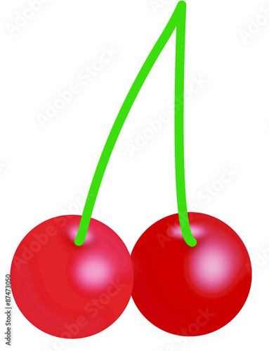 Illustration of a cluster of two cherries