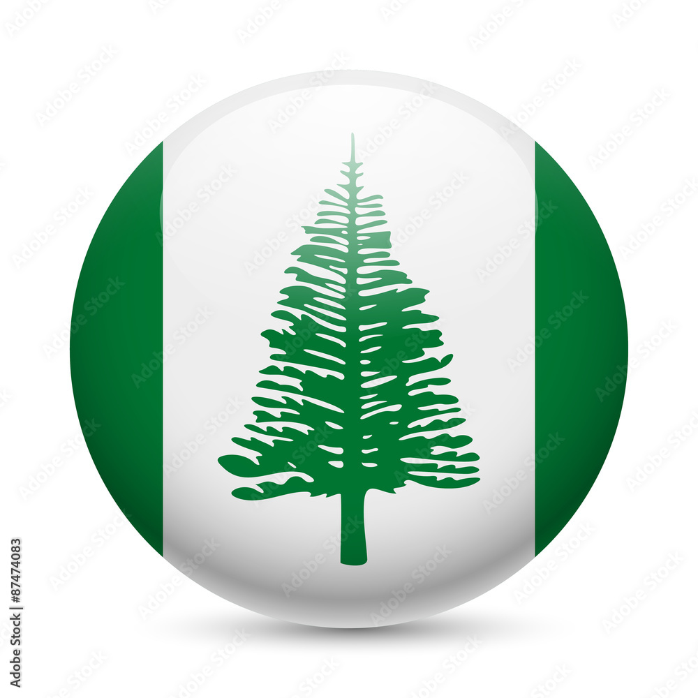 Round glossy icon of Norfolk Island Round glossy icon of Norfolk Island