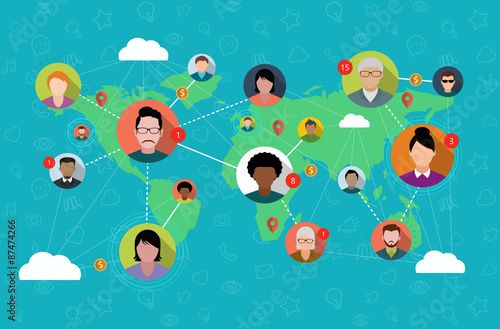 Social media network connection concept