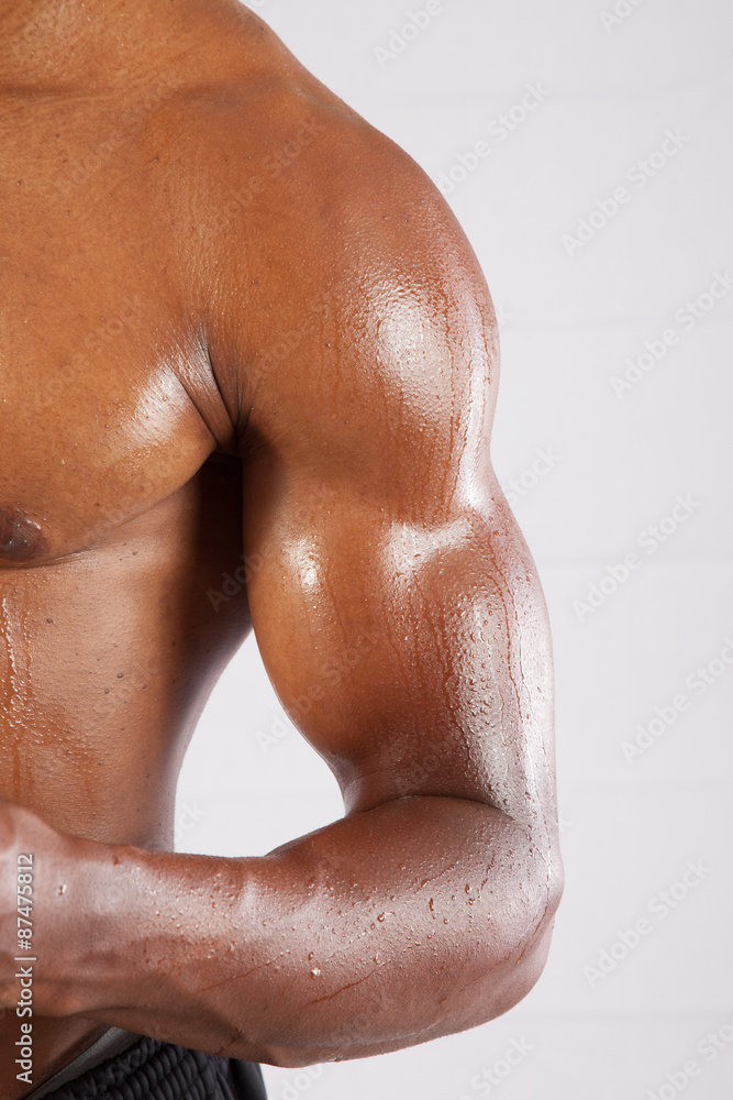 Fototapeta premium Arm of strong black man