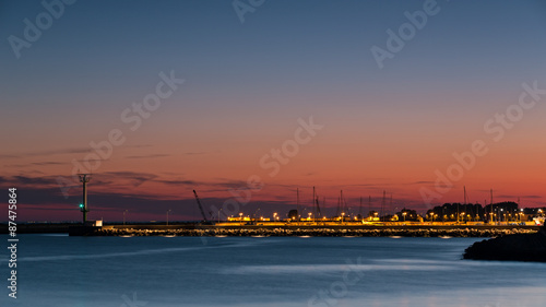 Port of Hel night. Poland, Hel peninsula