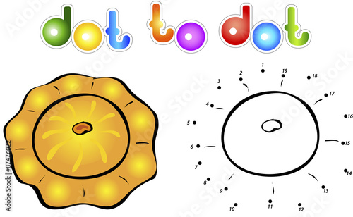 Beautiful juicy squash. Educational game for kids: connect numbe photo