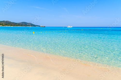 Azure sea water on Saleccia beach near Saint Florent, Corsica island, France © pkazmierczak