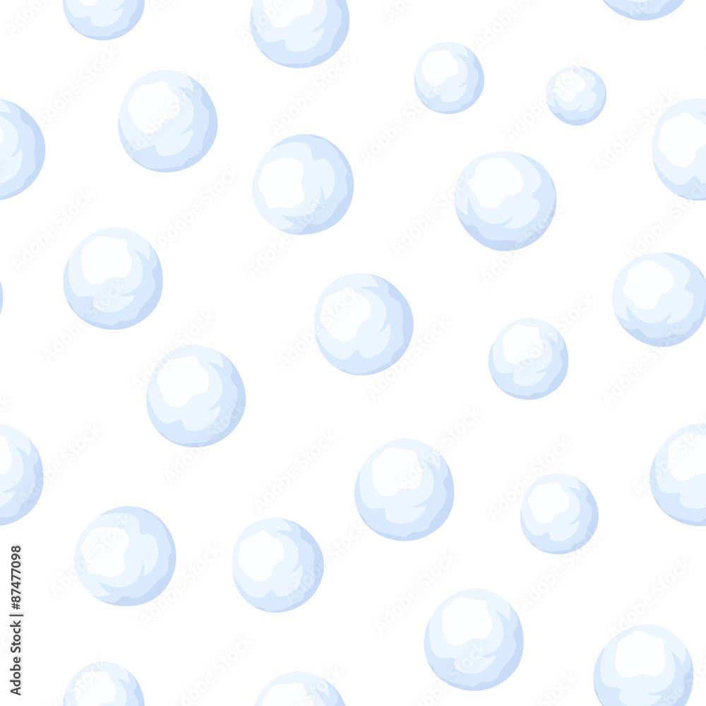 Seamless background with snowballs. Vector illustration.
