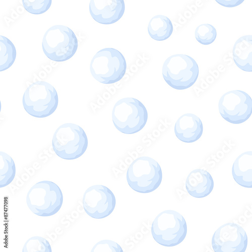 Seamless background with snowballs. Vector illustration.