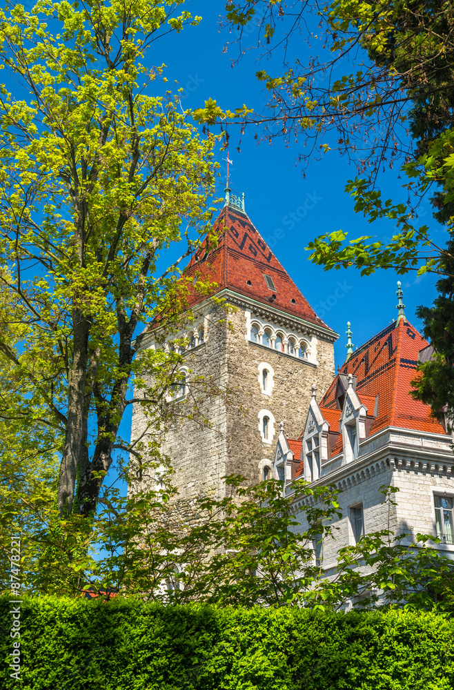 View of the Château d'Ouchy, a palace in Lausanne, Switzerland