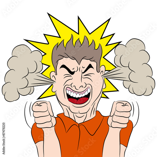 Steaming Mad Male Cartoon