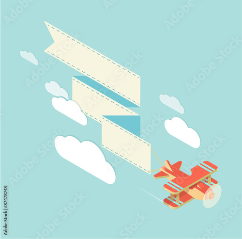 biplane with ribbon square