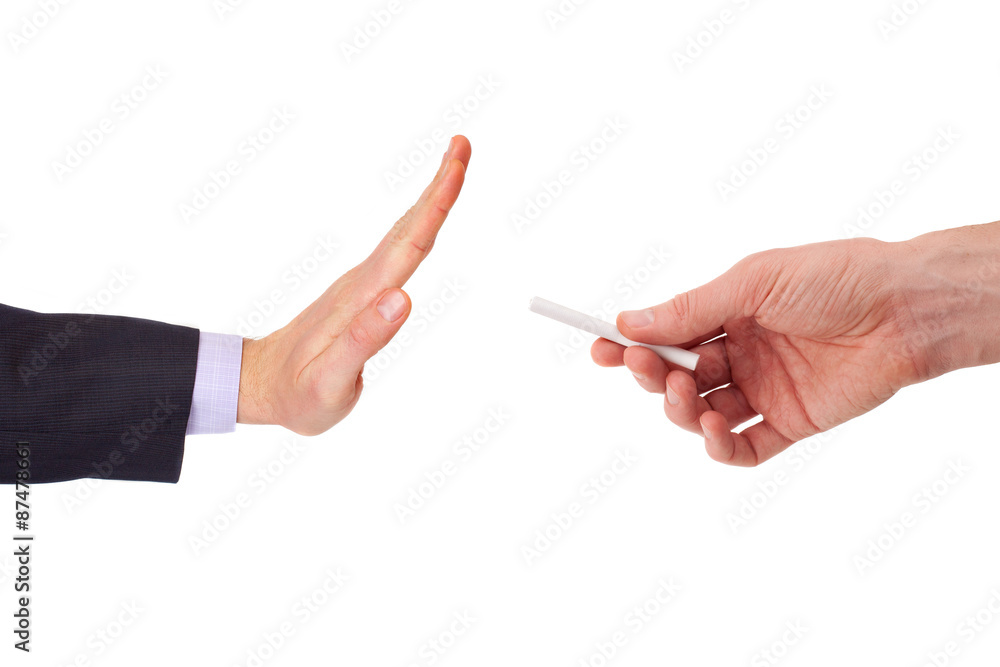 Concept: stop smoking, on white background Concept: stop smoking, on white background