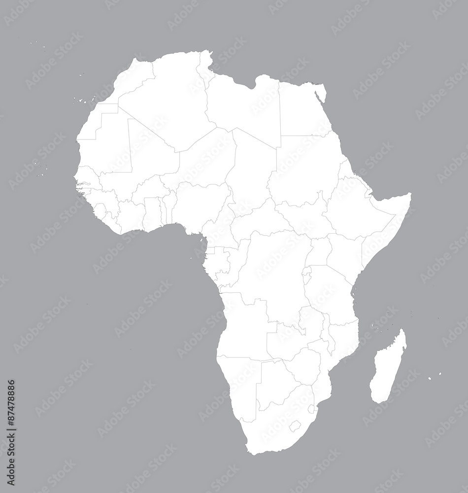 white map of Africa