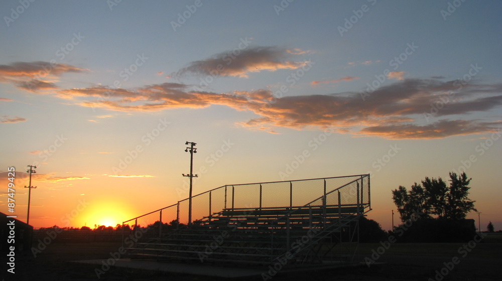 Sunset at Baseball Field