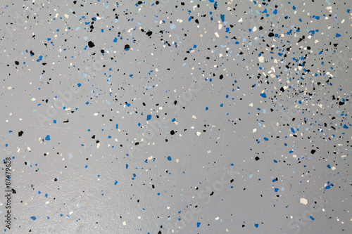 Gray epoxy coated garage floor, full frame