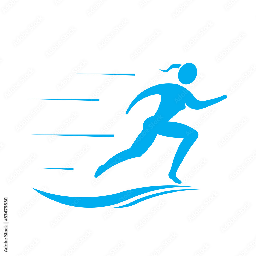 Woman runner logo