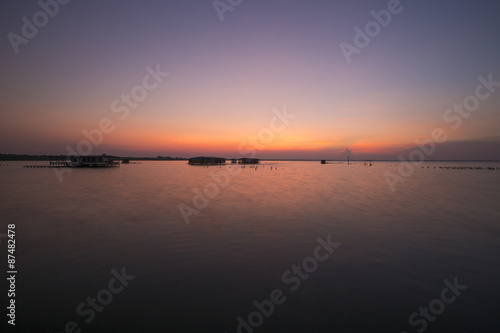 Vew of the sunset on the Lake Maracaibo  Venezuela