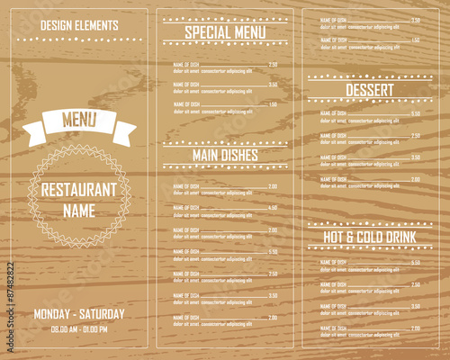 menu restaurant