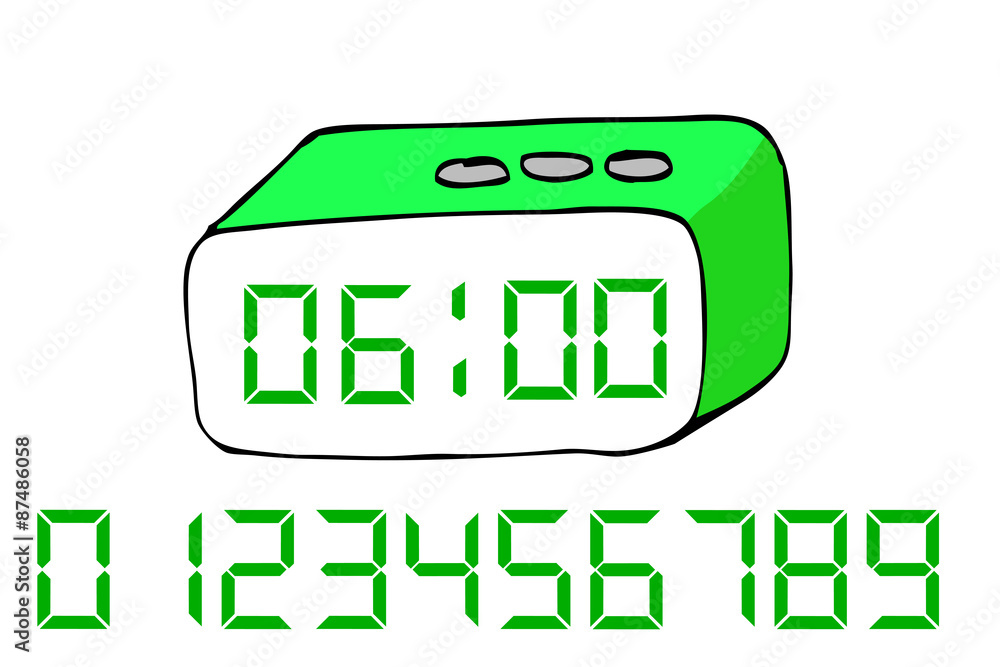 hand draw sketch of Digital Alarm Clock 
