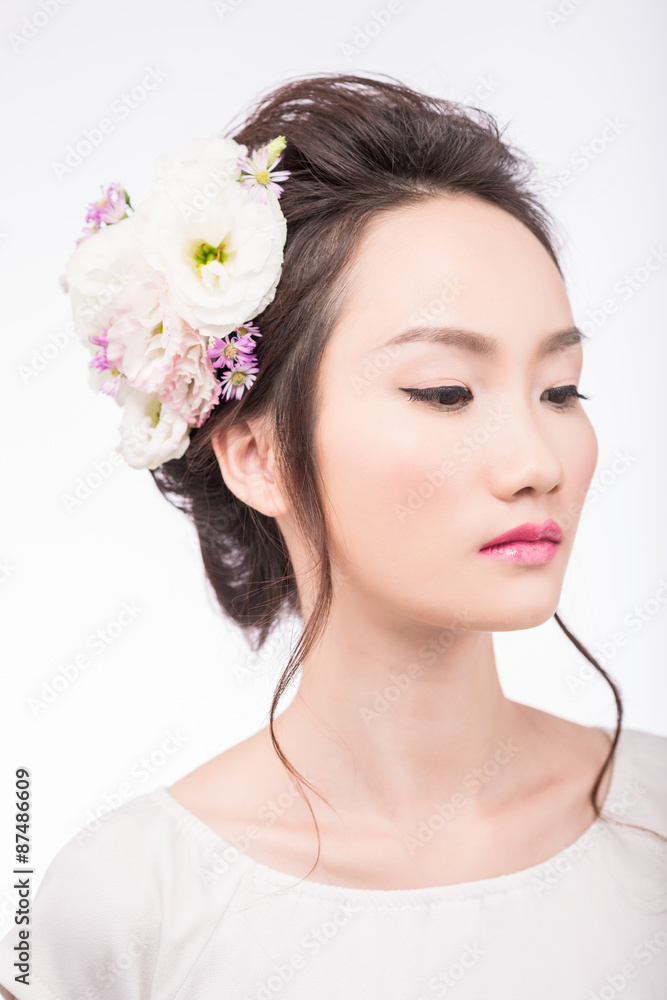 Hairstyle with flowers Hairstyle with flowers