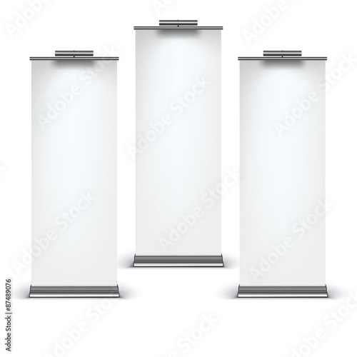 Blank roll up banner display 