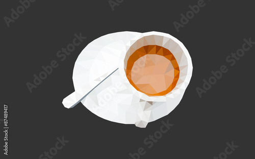 espresso cup in polygon style