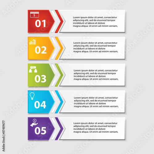 Business infographics number banners template or website layout. Vector. Illustration