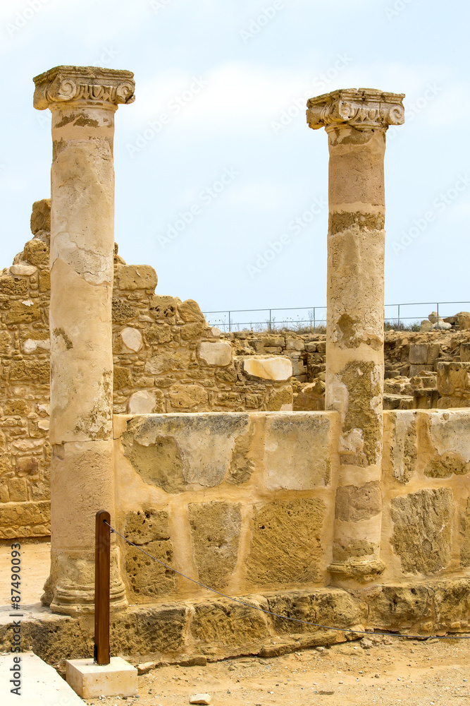 ruins of ancient Paphos on the island of Crete