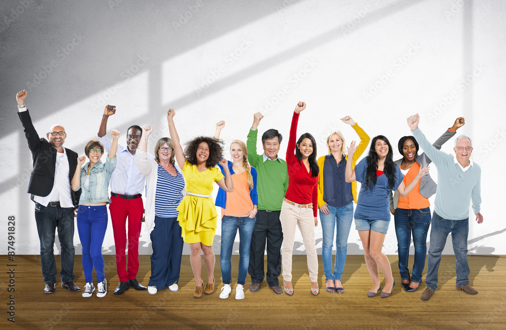 Obraz premium Celebration Community Cheerful Happiness Success Concept