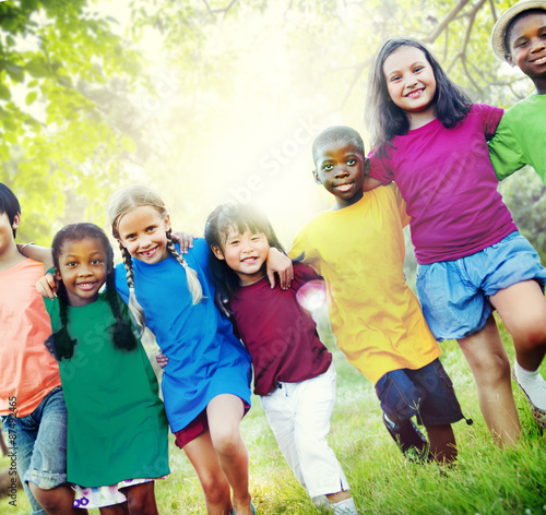 Children Friendship Togetherness Smiling Happiness Concept